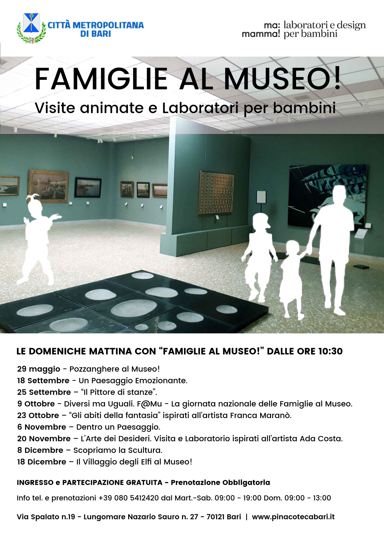 LOCANDINA FAMIGLIE AL MUSEO Pinacoteca di Bari
