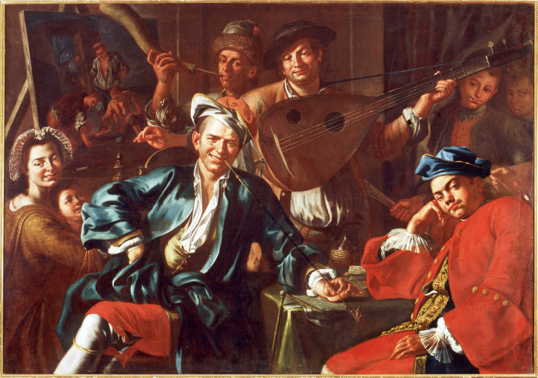 Giuseppe Bonito Nello studio del pittore (o Mandolinata)